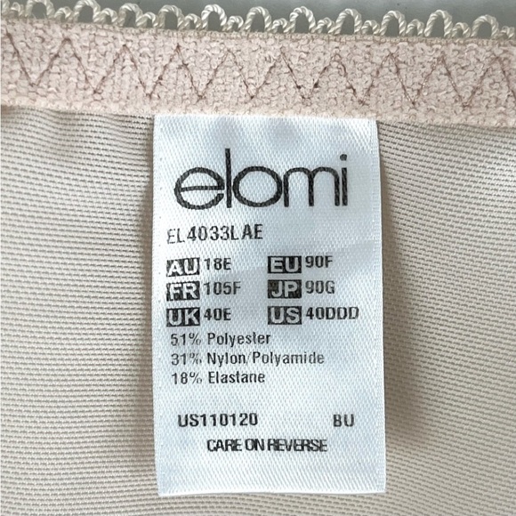 ELOMI Cate Soft Cup Wirefree Side Support Bra 40DDD UK 40E Wireless Plus Size - Picture 13 of 15